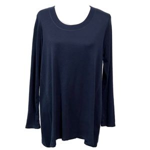 J.JILL  Medium Pima Cotton Blue   Tunic Top Long Sleeve
